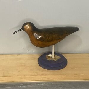 Handmade Shorebird Decoy On A Stand with Artist Signed and Dated Dec. 2017 DIY